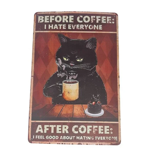 Sarcastic Coffee Metal Signs Kitchen Office Dorm Whimsical Wall Art 12x8 Inches - Picture 10 of 13